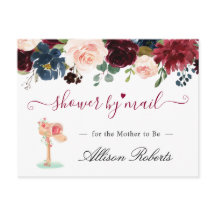 Babydusche per Mail Burgundy Blush Navy Bloral