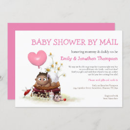 Babydusche per Mail Niedliches Baby Girl Ladybird  Einladung