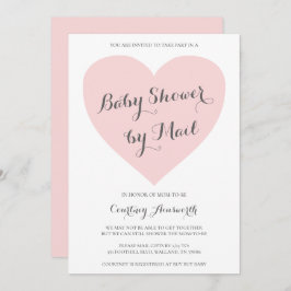 Babydusche per Mail Niedliches rosa Herzmädchen Einladung