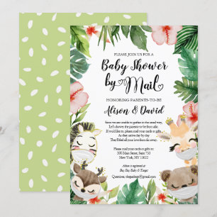 Babydusche per Post   Niedlich Masked Safari Frien Einladung
