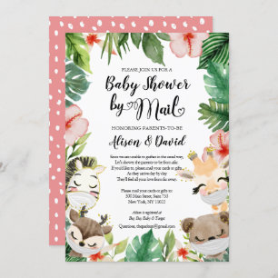 Babydusche per Post   Niedlich Masked Safari Frien Einladung