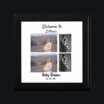 Babydusche personalisiert 4 Foto Collage Erinnerungskiste<br><div class="desc">Babydusche personalisiert 4 Foto Collage. Erstellen Sie Ihr eigenes einzigartiges Produkt. Fügen Sie Ihre Fotos und Texte zu dieser Vorlage hinzu.</div>
