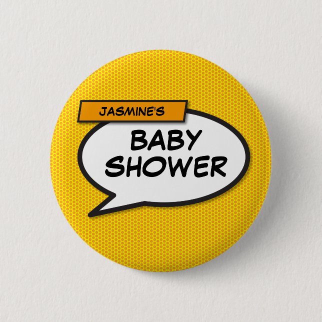 Babydusche Personalisiert Funny Modern Button (Vorderseite)