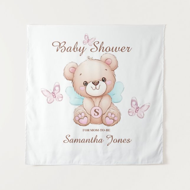 Babydusche Personalisierte Tapisserie Wandteppich (Vorderseite)