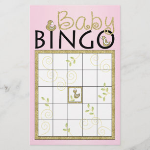 Babydusche Pink BINGO "Gold Birds" Flyer