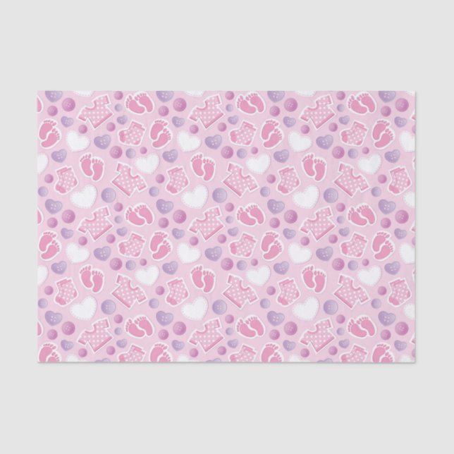 Babydusche Pink Girl Seidenpapier (Vorderseite)