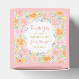 Babydusche Pink Roses Aquarell Floral Girly Geschenkschachtel