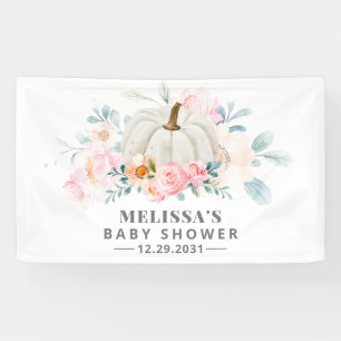 Babydusche Pink Roses Floral Pumpkin Banner