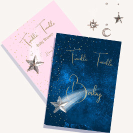 Babydusche Pink Twinkle Twinkle Stars Einladung