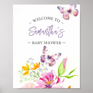 Babydusche Plakate Schmetterling Begrüßungszeichen