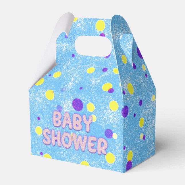 Babydusche Polka Dot Blasen Buchstaben auf Schwamm Geschenkschachtel (Vorderseite)