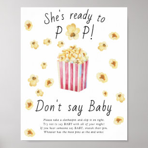 Babydusche Popcorn - Sag kein Babyposter Poster