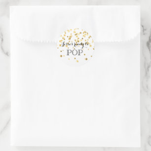 Babydusche Popcorn Sie ist bereit zum POP Runder Aufkleber