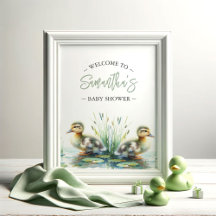 Babydusche Posters Duck Begrüßungszeichen