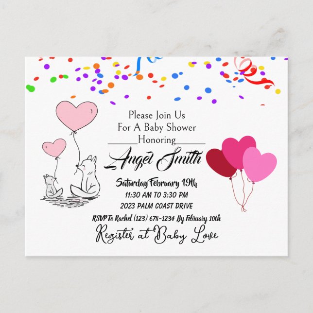 Babydusche Postkarte (Vorderseite)