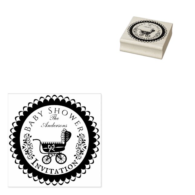 Babydusche Pram Rubber Briefmarke Gummistempel (Stempel)