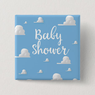 Babydusche Puffy White Clouds Button