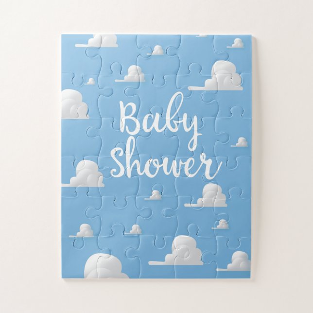 Babydusche Puffy White Clouds Puzzle (Vertikal)