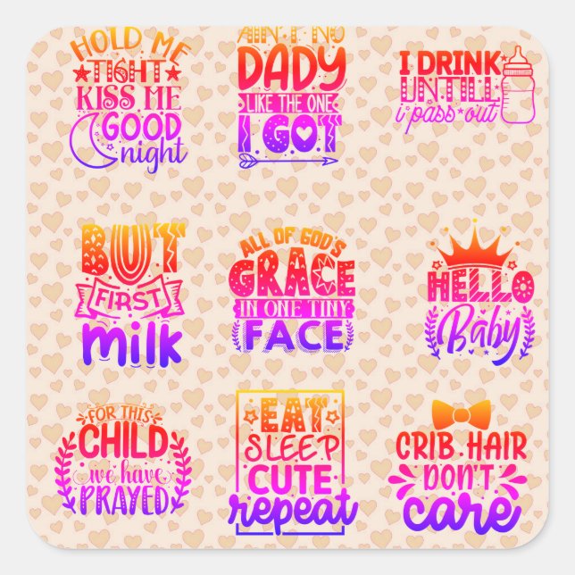 Babydusche Quotes Vinyl Sticker (Vorderseite)