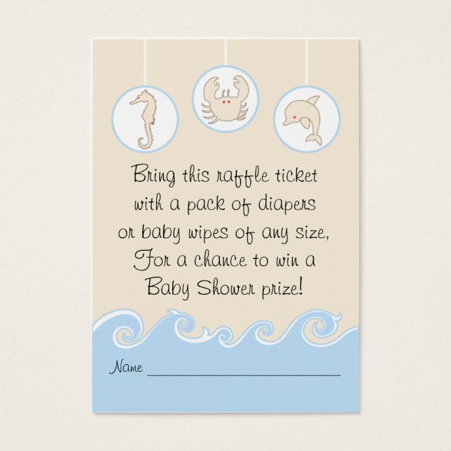 Babydusche Raffle Ticket/Blue Cream Mobile (Vorderseite)