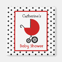 Babydusche - Red Carriage and Polka Dot