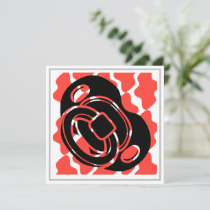 Babydusche Red & White Schnuller Einladung