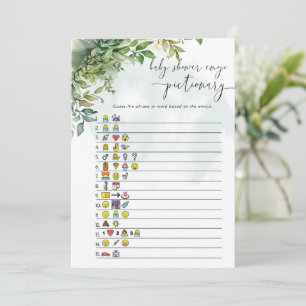 Babydusche Redewendungen Picture Quiz Game Einladung