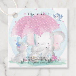 Babydusche Regenschirm Elephant Kitten Butterflieg Geschenkanhänger