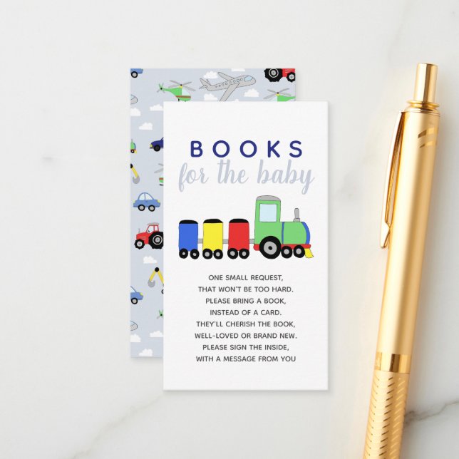 Babydusche Reisebücher für Baby Begleitkarte (Vorderseite/Rückseite Beispiel)