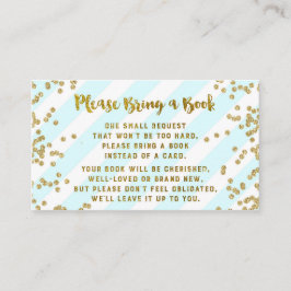 Babydusche Reservierungskarte Blue Gold Confetti Begleitkarte