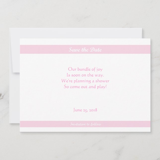 Babydusche Rett-the-Dates Pink Save The Date (Vorderseite)