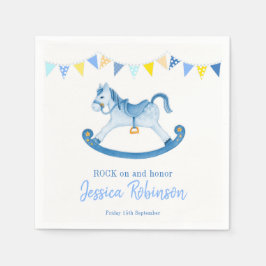 Babydusche Rockpferd mit Namen Serviette