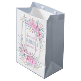 Babydusche Rosa Blume Wasserfarbe Boho Mittlere Geschenktüte