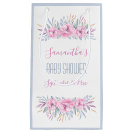 Babydusche Rosa Blume Wasserfarbe Elegante Einrich Kleine Geschenktüte