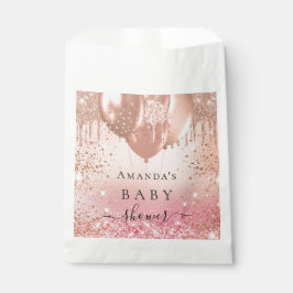 Babydusche Rosa Goldballons Geschenktütchen
