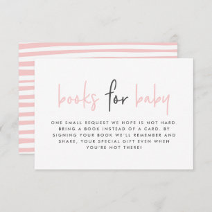 Babydusche rosa moderne Bücher für Kinder Begleitkarte