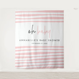 Babydusche rosa modernes, einzigartiges typografis wandteppich