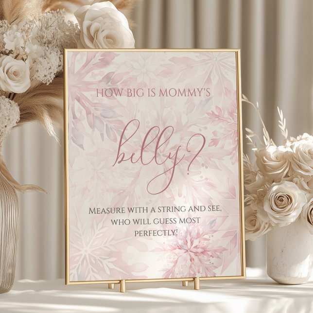 Babydusche Rosa Schneeflocke Wie groß ist der Bauc Poster (Von Creator hochgeladen)