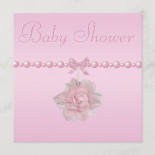 Babydusche Rosa, Schuhe und Jewel Schnuller Einladung