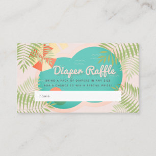 Babydusche Rosa Windeln Raffle Ticket Begleitkarte