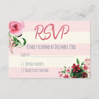 Babydusche RSVP Karte Blumenrosa