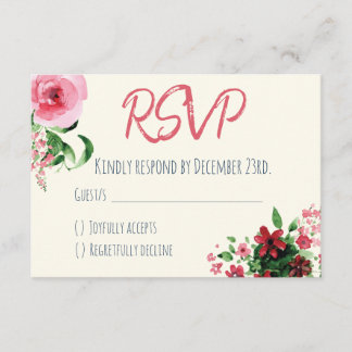 Babydusche RSVP Karte Blumenrosa