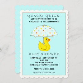 Babydusche Rubber Ducky mit Umbrella Einladung