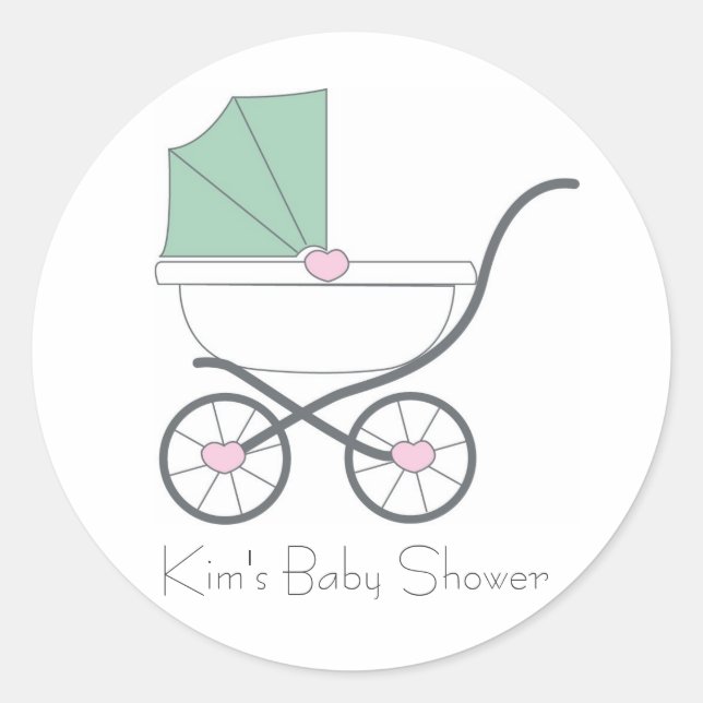 Babydusche Runder Aufkleber (Vorderseite)
