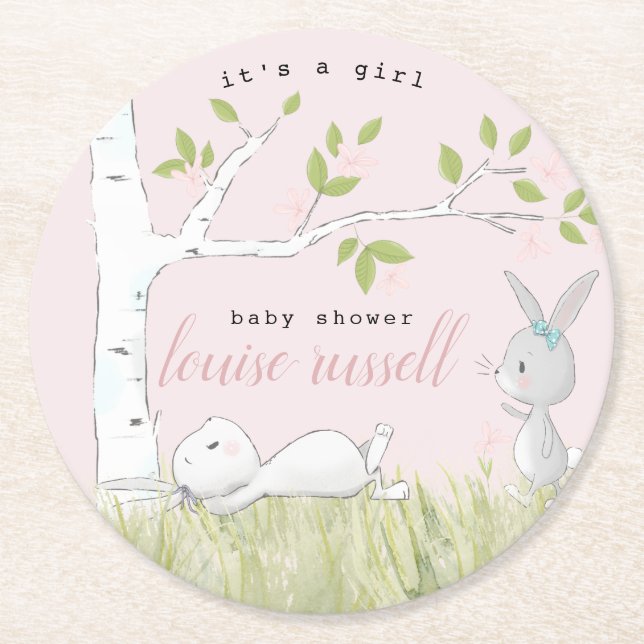 Babydusche Runder Pappuntersetzer (Vorderseite)