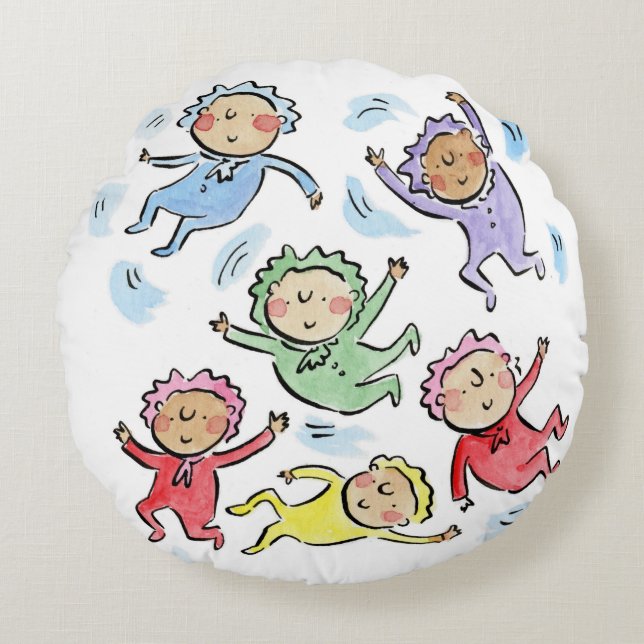 Babydusche Rundes Kissen (Vorderseite)