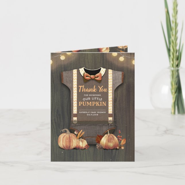 Babydusche Rustic Fall Pumpkin Vielen Dank Dankeskarte (Vorderseite)