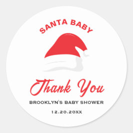 Babydusche Santa Baby Winter Hat Geschlecht neutra Runder Aufkleber