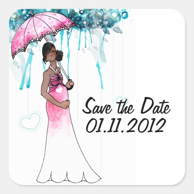 Babydusche Save the Date Aufkleber (Vorderseite)
