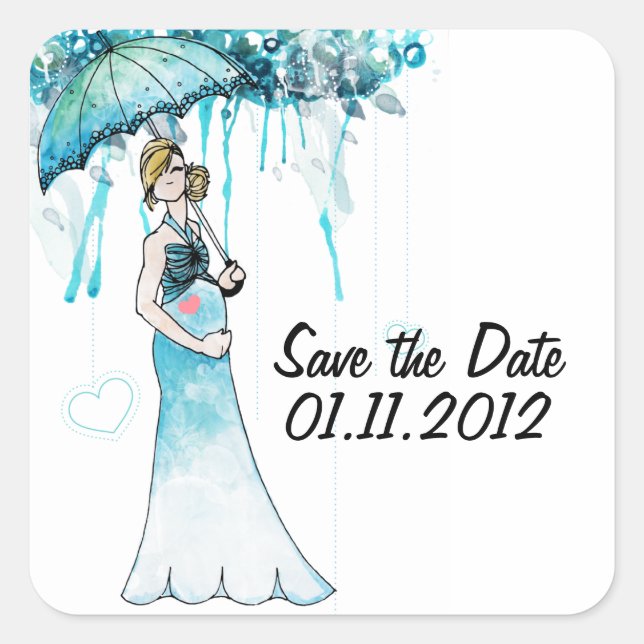 Babydusche Save the Date Aufkleber (Vorderseite)